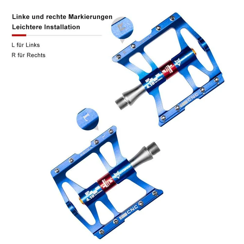 ROCKBROS Fahrrad Pedale 9/16 voor MTB/BMX/Rennrad 4 afgedichte lagers