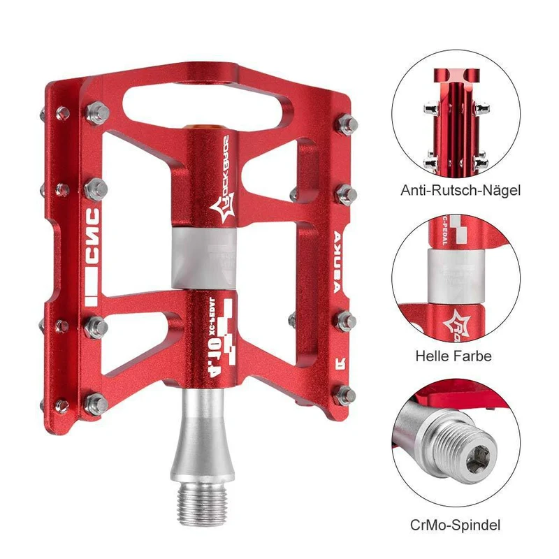 ROCKBROS Fahrrad Pedale 9/16 voor MTB/BMX/Rennrad 4 afgedichte lagers