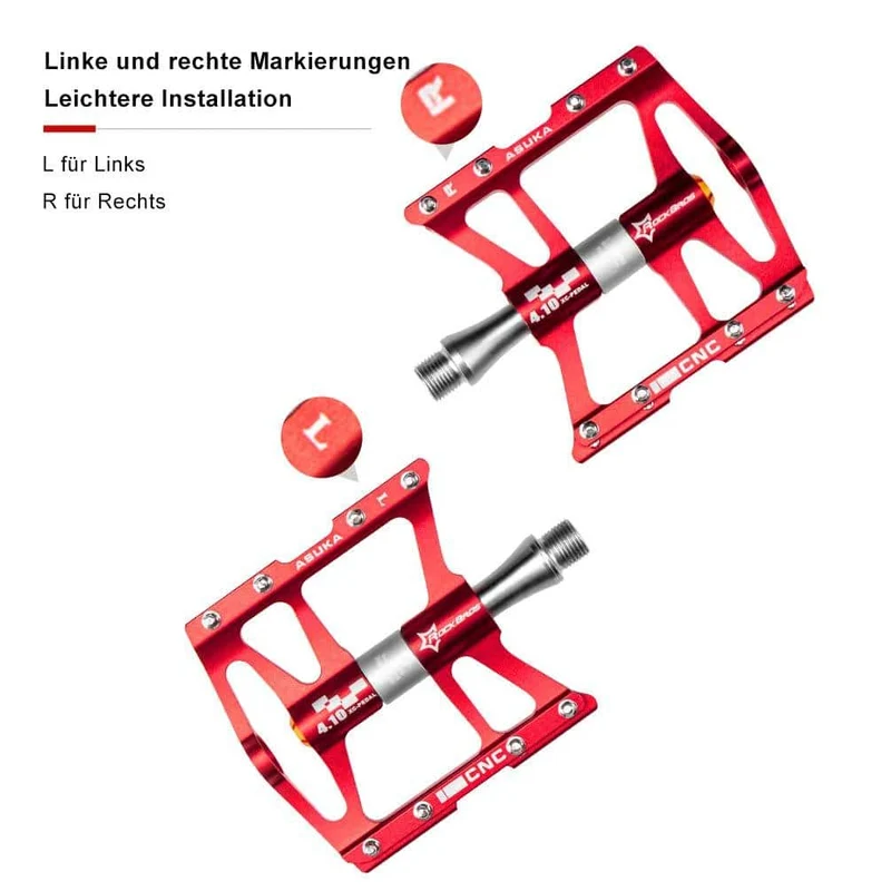 ROCKBROS Fahrrad Pedale 9/16 voor MTB/BMX/Rennrad 4 afgedichte lagers