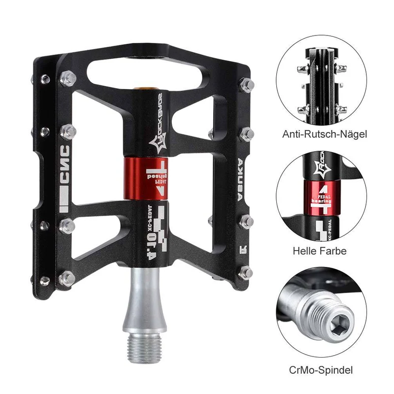 ROCKBROS Fahrrad Pedale 9/16 voor MTB/BMX/Rennrad 4 afgedichte lagers