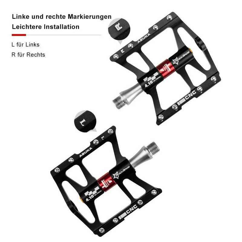 ROCKBROS Fahrrad Pedale 9/16 voor MTB/BMX/Rennrad 4 afgedichte lagers