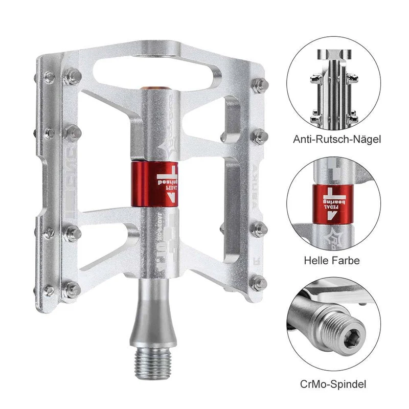 ROCKBROS Fahrrad Pedale 9/16 voor MTB/BMX/Rennrad 4 afgedichte lagers