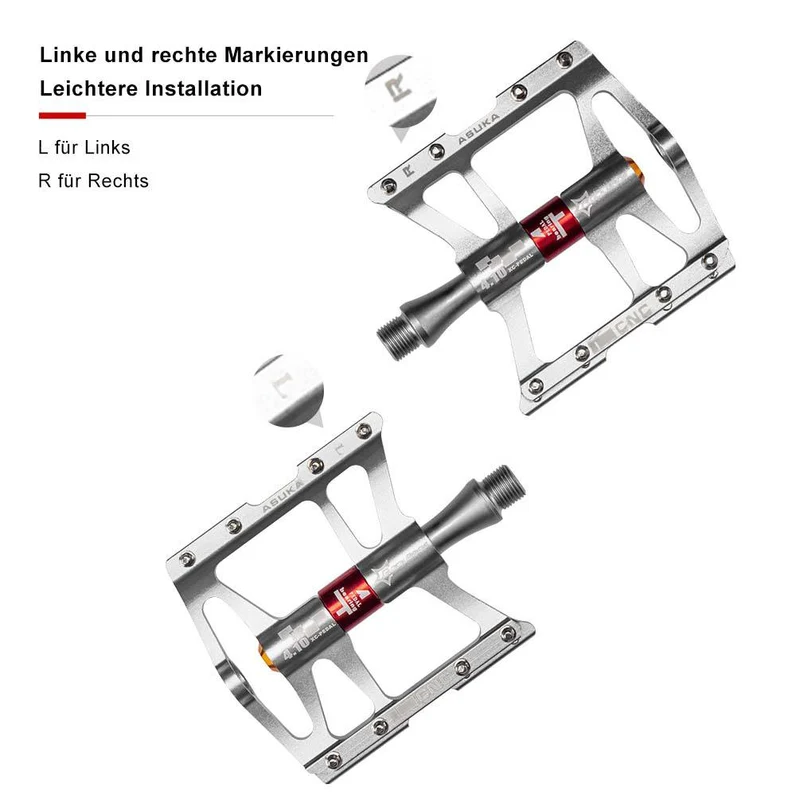 ROCKBROS Fahrrad Pedale 9/16 voor MTB/BMX/Rennrad 4 afgedichte lagers