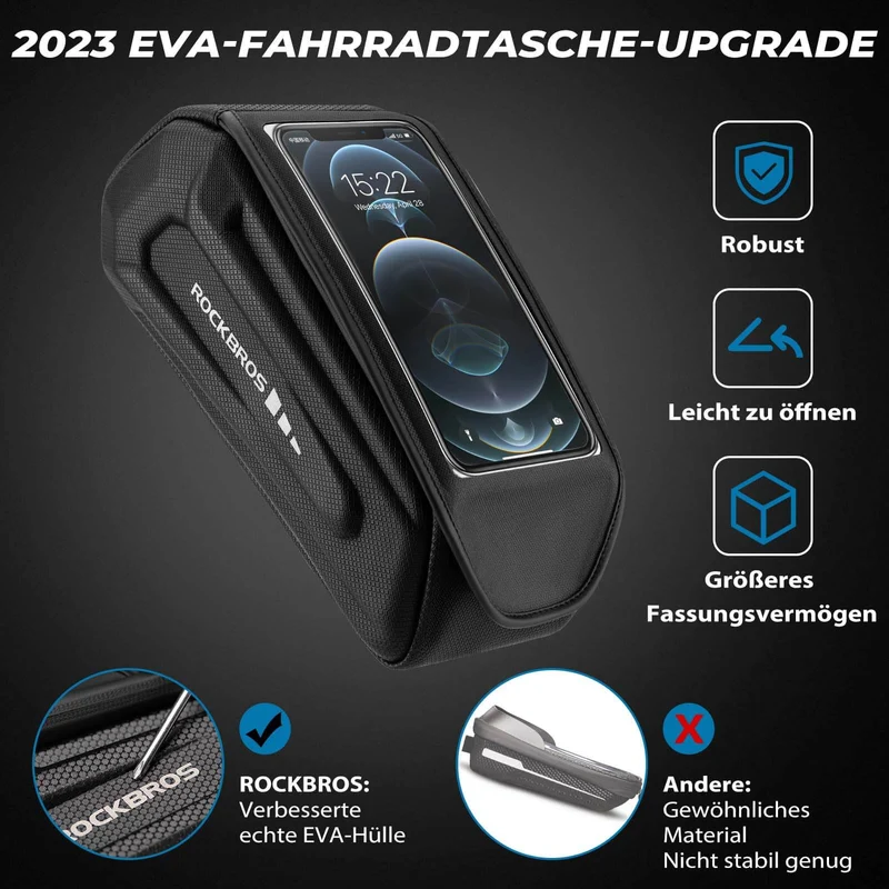 ROCKBROS Fahrradtassche Wasserdicht Handig Touchscreen voor Smartphone 6,8 Zoll