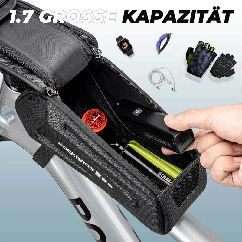 ROCKBROS Fahrradtassche Wasserdicht Handig Touchscreen voor Smartphone 6,8 Zoll