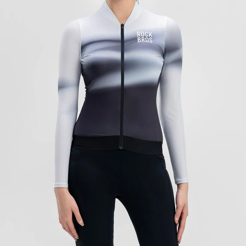 Damen Langarm-Radtrikot Schnell Trocknend Atmungsaktiv