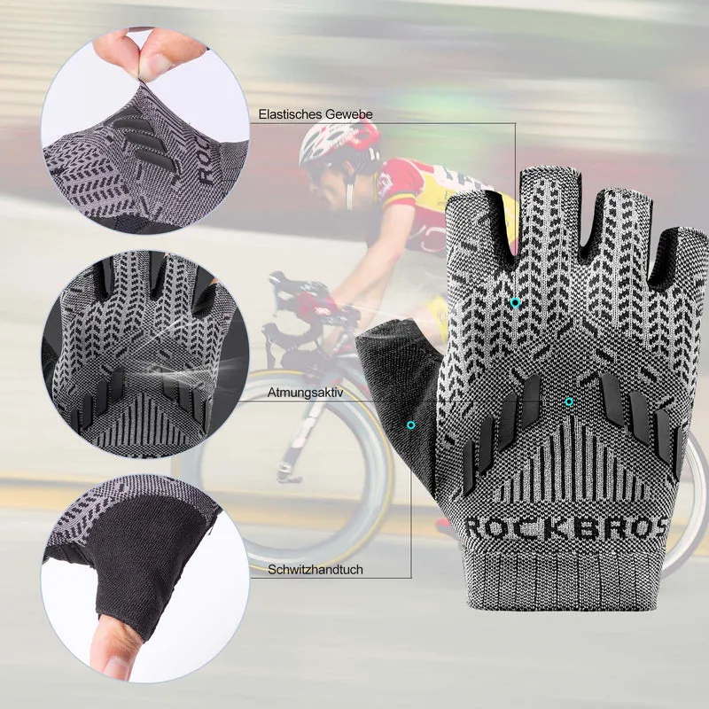 ROCKBROS Half Finger Амартызацыя Cycling Handschuhe Sommer Herren