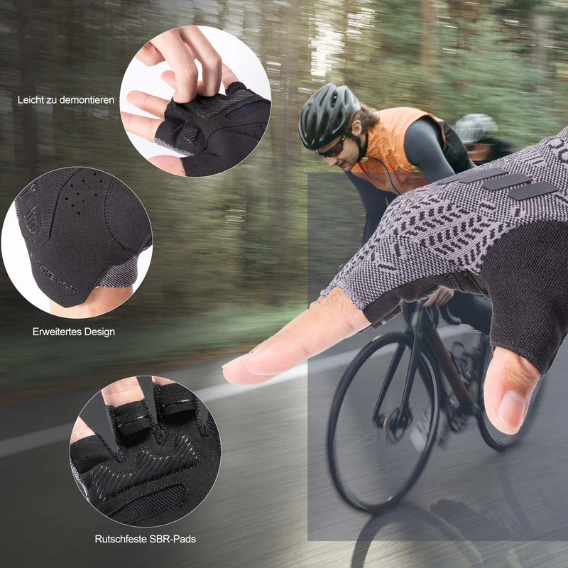ROCKBROS Half Finger Амартызацыя Cycling Handschuhe Sommer Herren
