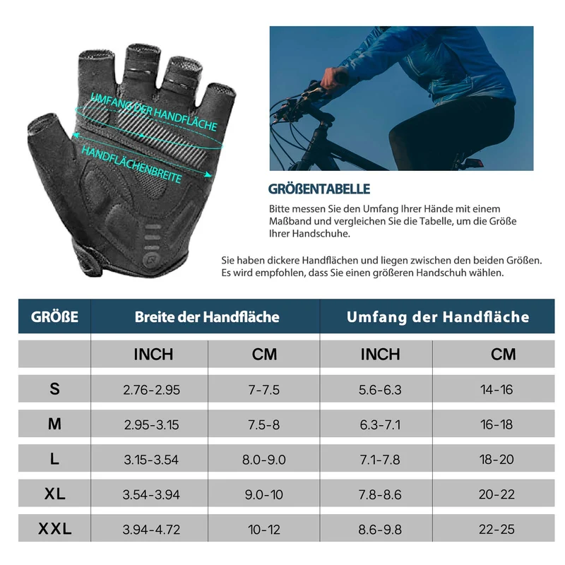 ROCKBROS Half Finger Амартызацыя Cycling Handschuhe Sommer Herren