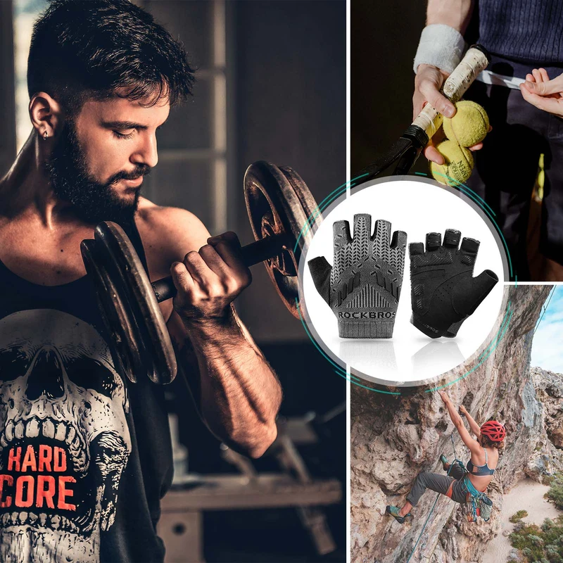 ROCKBROS Half Finger Амартызацыя Cycling Handschuhe Sommer Herren