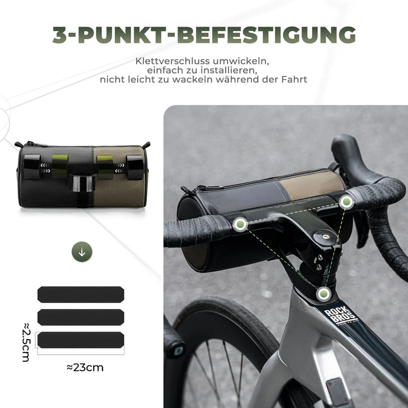ROCKBROS Fahrradtassche Zylindrische Lenkertasche 1,7L met Schultergurt