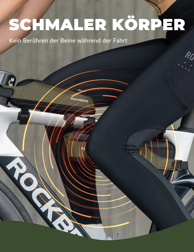 ROCKBROS Fahrradtassche Reflektierende Oberrohrtassche Dunkelgrün 0.65L