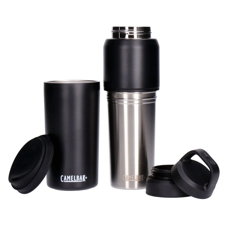 CamelBak MultiBev 650ml + 500ml schwarz - 2-in-1 vakuumisolierte Edelstahl-Flasche mit Becher