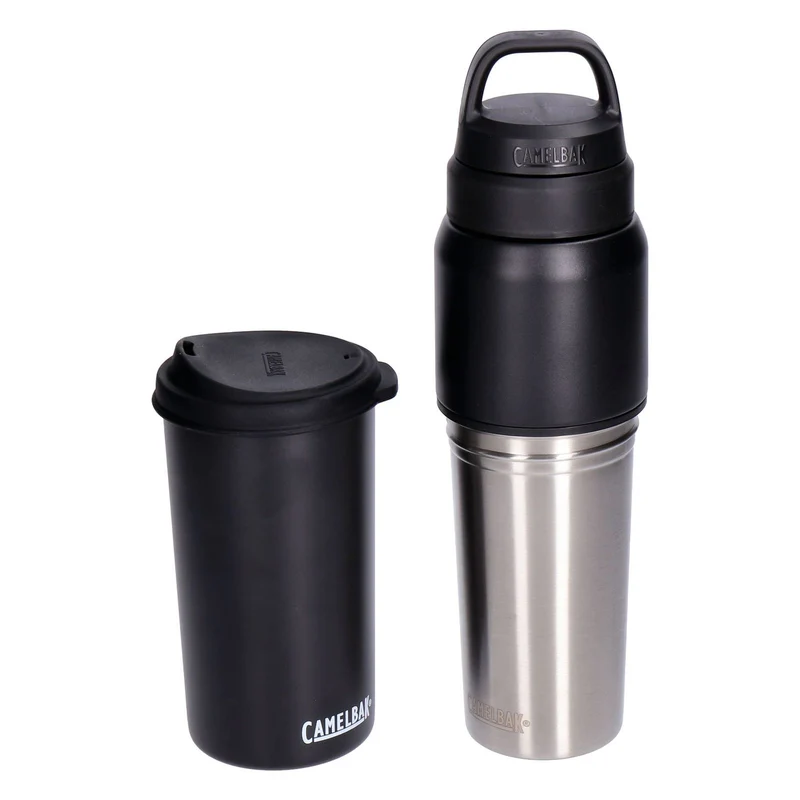 CamelBak MultiBev 650ml + 500ml schwarz - 2-in-1 vakuumisolierte Edelstahl-Flasche mit Becher