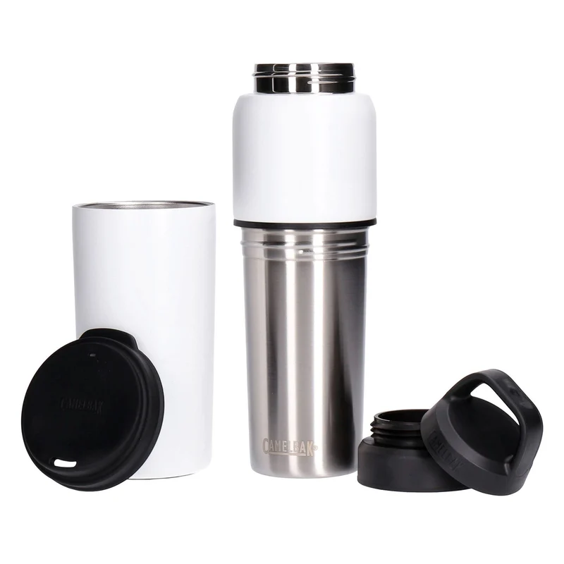 CamelBak MultiBev 650ml + 500ml weiß - 2-in-1 vakuumisolierte Edelstahl-Flasche mit Becher