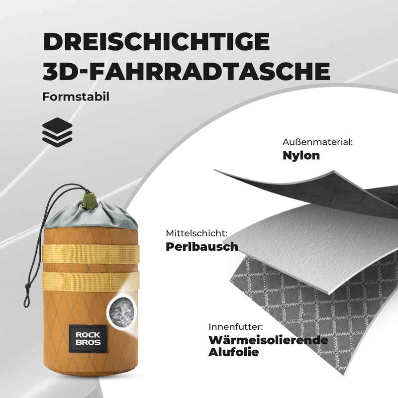 Fahrrad Lenkertasche 1.2L voor Trinkflaschen Ø10 cm