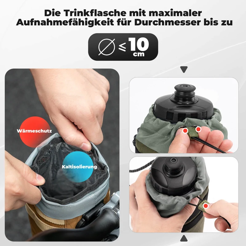 Fahrrad Lenkertasche 1.2L voor Trinkflaschen Ø10 cm