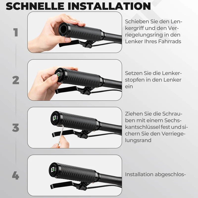 ROCKBROS Fahrradgriffe Kohlenstoffmuster Lenkergriffe Rutschfest 22,2 мм