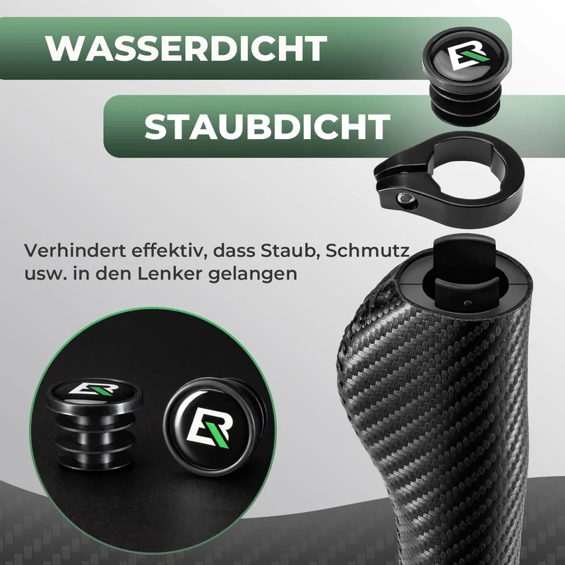 ROCKBROS Fahrradgriffe Kohlenstoffmuster Lenkergriffe Rutschfest 22,2 мм