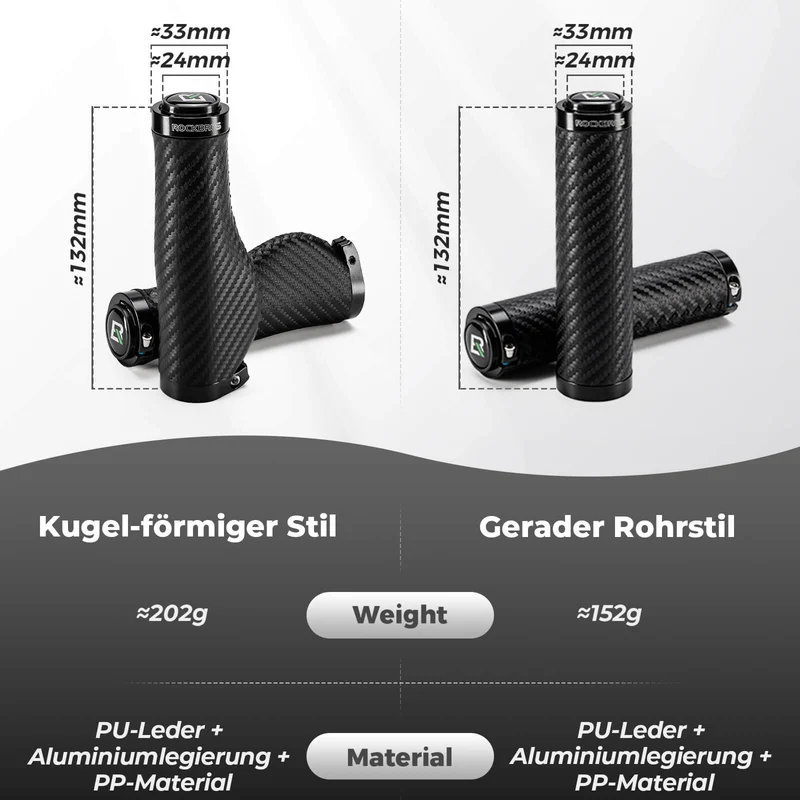 ROCKBROS Fahrradgriffe Kohlenstoffmuster Lenkergriffe Rutschfest 22,2 мм