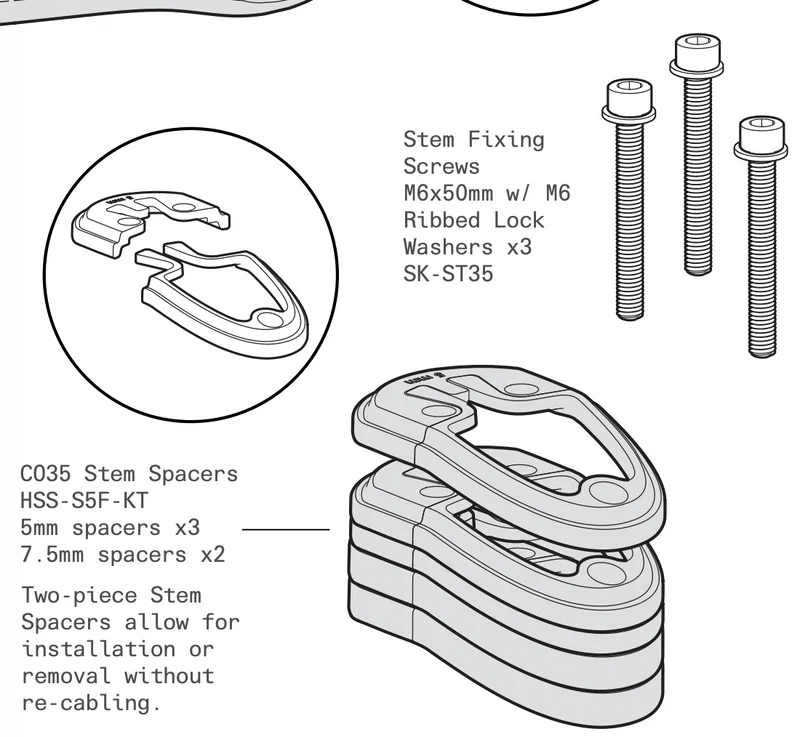 C035 Stem Spacers Kit Carbon - Vorbau S5 2023/2024