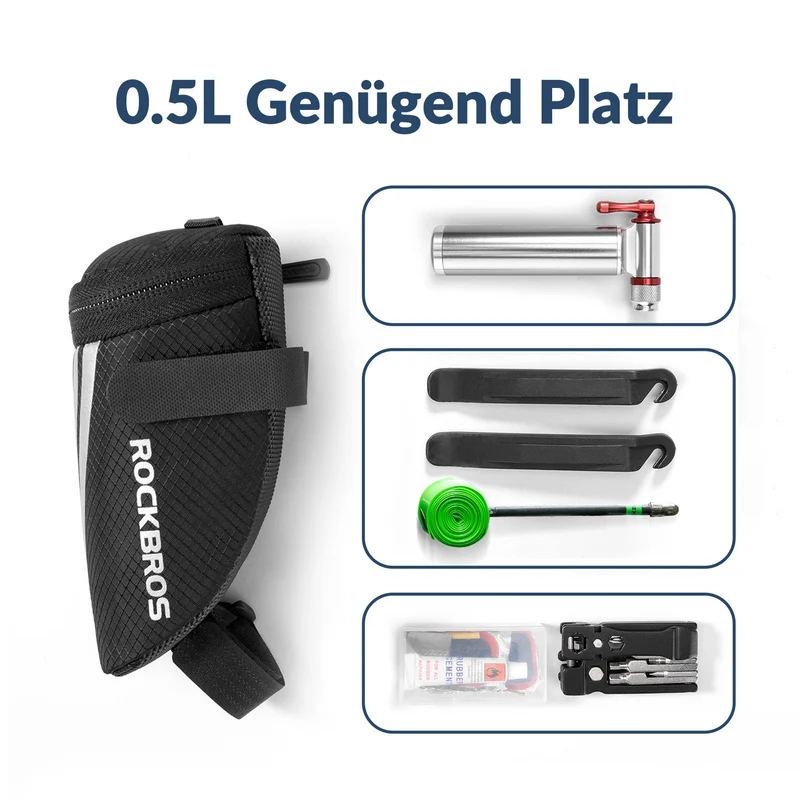 ROCKBROS Fahrrad Satteltas voor MTB/Rennrad/Faltrad Mini Portable