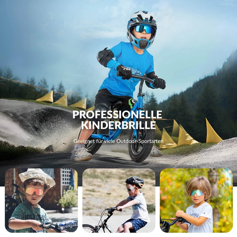 ROCKBROS Kinder Fahrradbrille UV400-Schutz Selbsttonend Sonnenbrille