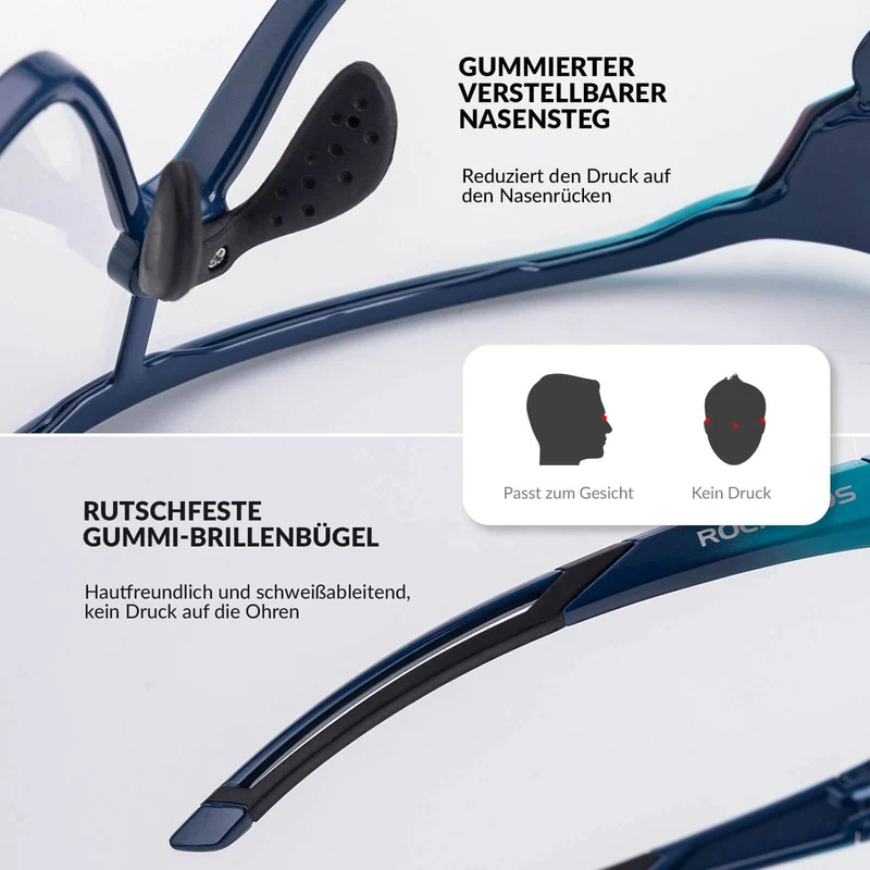 ROCKBROS Kinder Fahrradbrille UV400-Schutz Selbsttonend Sonnenbrille