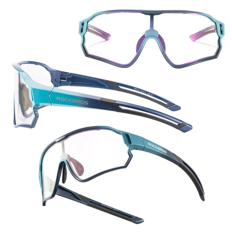 ROCKBROS Kinder Fahrradbrille UV400-Schutz Selbsttonend Sonnenbrille