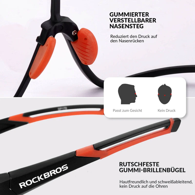 ROCKBROS Kinder Fahrradbrille UV400-Schutz Selbsttonend Sonnenbrille
