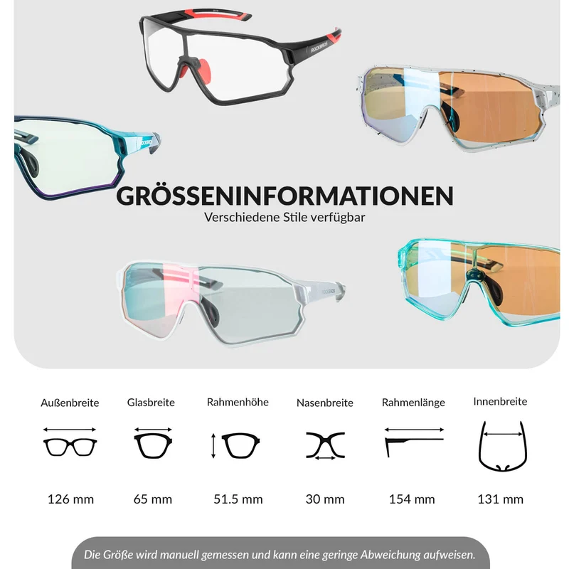 ROCKBROS Kinder Fahrradbrille UV400-Schutz Selbsttonend Sonnenbrille