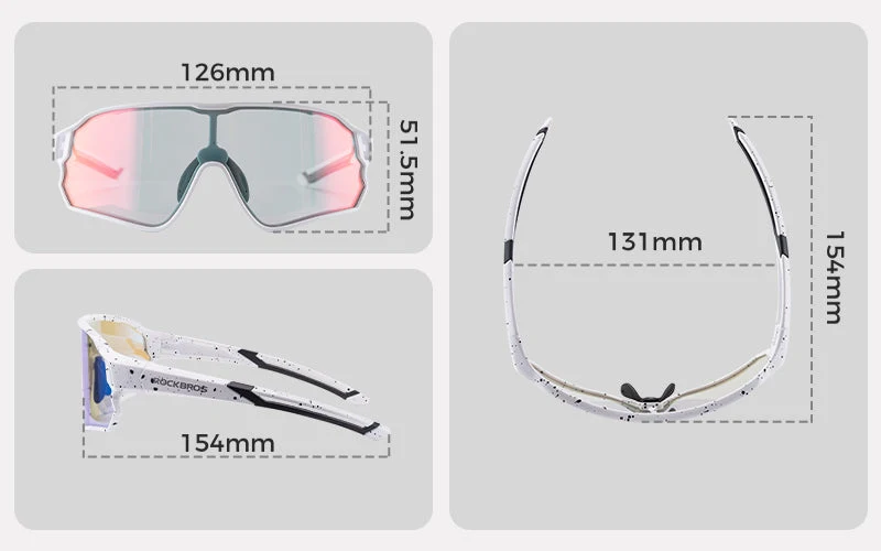 ROCKBROS Kinder Fahrradbrille UV400-Schutz Selbsttonend Sonnenbrille