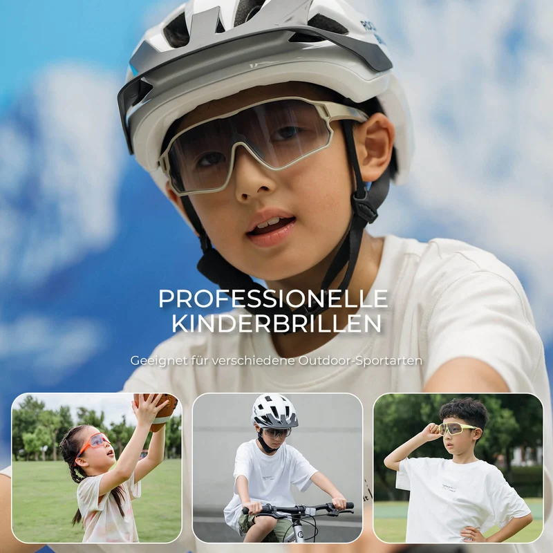 ROCKBROS Kinder Fahrradbrille UV400-Schutz Selbsttonend Sonnenbrille