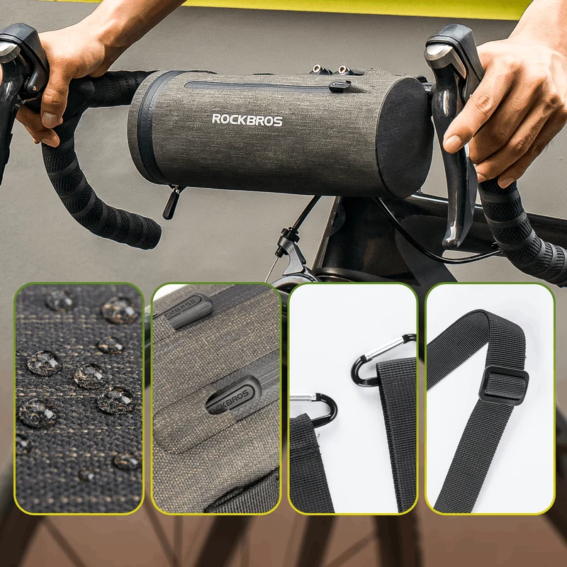 ROCKBROS 3 у 1 Wasserdichte Lenkertasche Zylindrisch Tragbar 2л