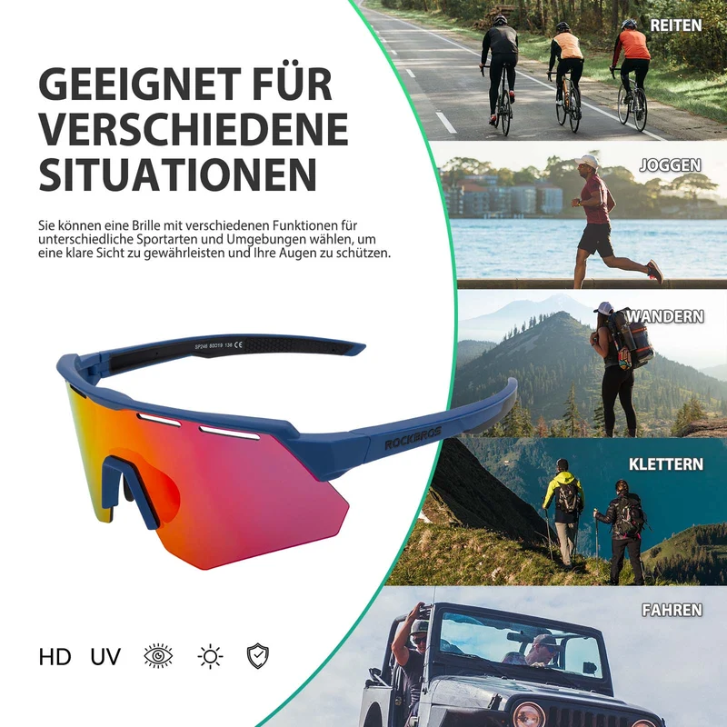 ROCKBROS Gepolariseerde bril met 4 glazen glazen