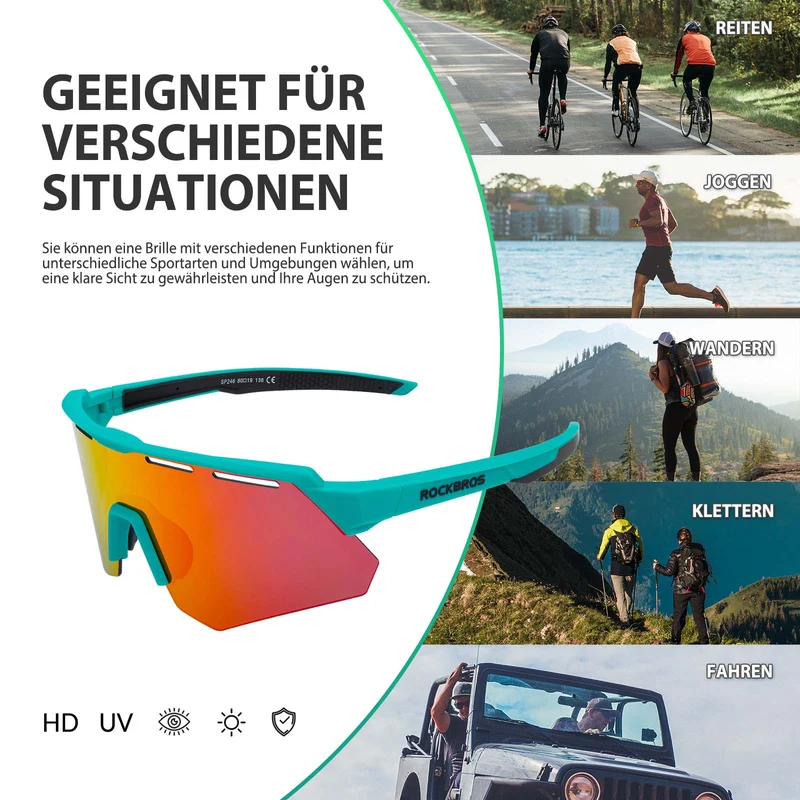 ROCKBROS Gepolariseerde bril met 4 glazen glazen