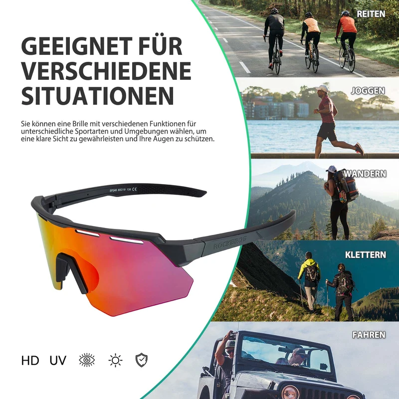 ROCKBROS Gepolariseerde bril met 4 glazen glazen