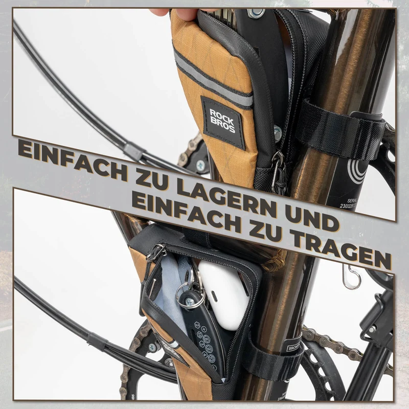 ROCKBROS Fahrradtasche Rahmentasche Dreiecktasche für Brompton 0,25/0,3л