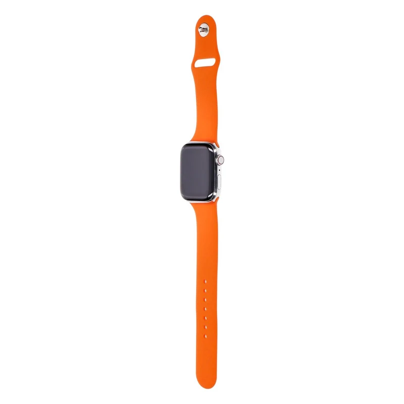 Apple Watch Series 8 Hermès 45mm GPS + 4G Silber Edelstahlgehäuse mit Sportarmband Orange