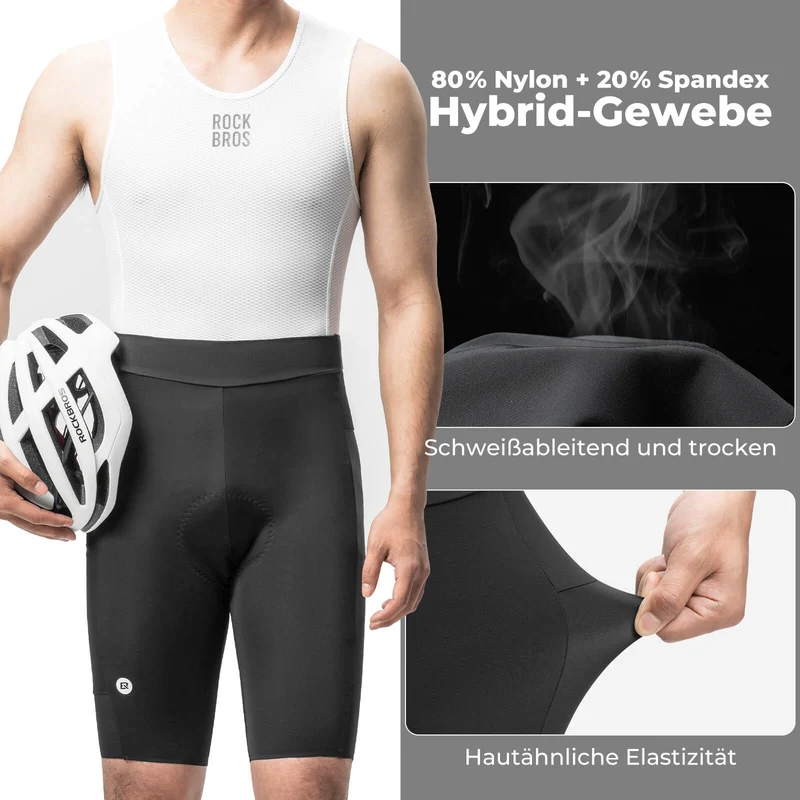 Schnelltrocknende Kurz Fahrradhose Gepolstert Herren Sommer