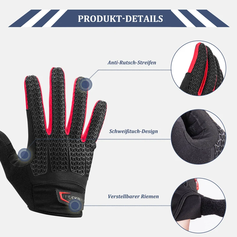 ROCKBROS Fahrradhandschuhe Winddicht Fahrrad Handschuhe Сэнсарны экран