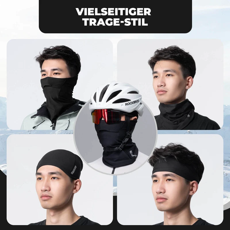 ROCKBROS Halbe Sturmhaube Schlauchtuch Atmungsaktiv Elastisch für Radfahren Klettern
