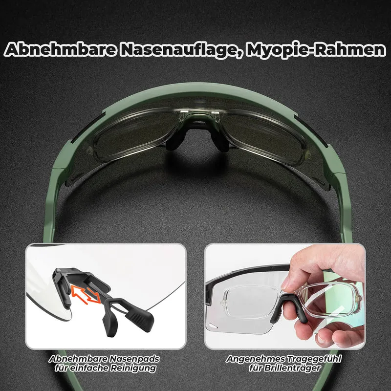 ROCKBROS Fahrradbrille Selbsttönend/Polarisiert Antibeschlag Winddicht UV-Schutz