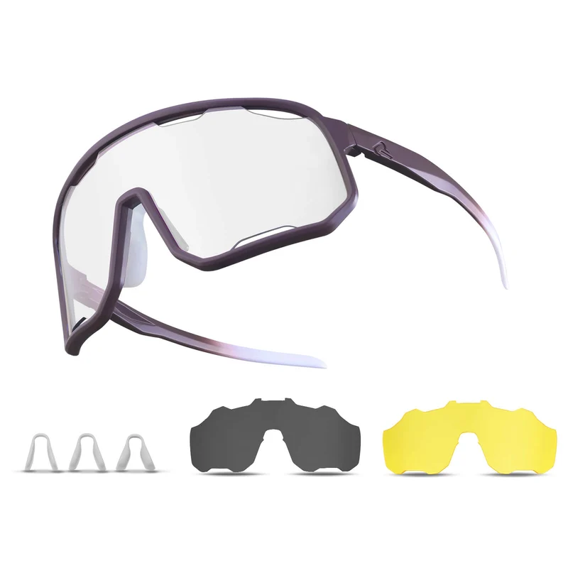 ROCKBROS Fahrradbrille Selbsttönende Sonnenbrille UV-Schutz Wechsel-Nasenpads Damen/Herren
