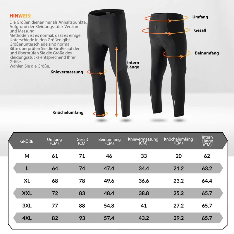 ROCKBROS Winter Fahrrad Lange Hose Elastische Radhose Heren/Damen M-4XL