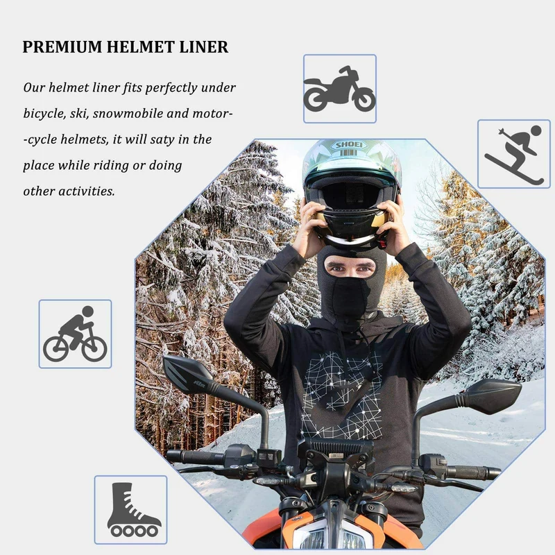 ROCKBROS Sturmhaube Warm Fahrrad Gesichtsmaske mit Brillenloch 54-62CM унісекс