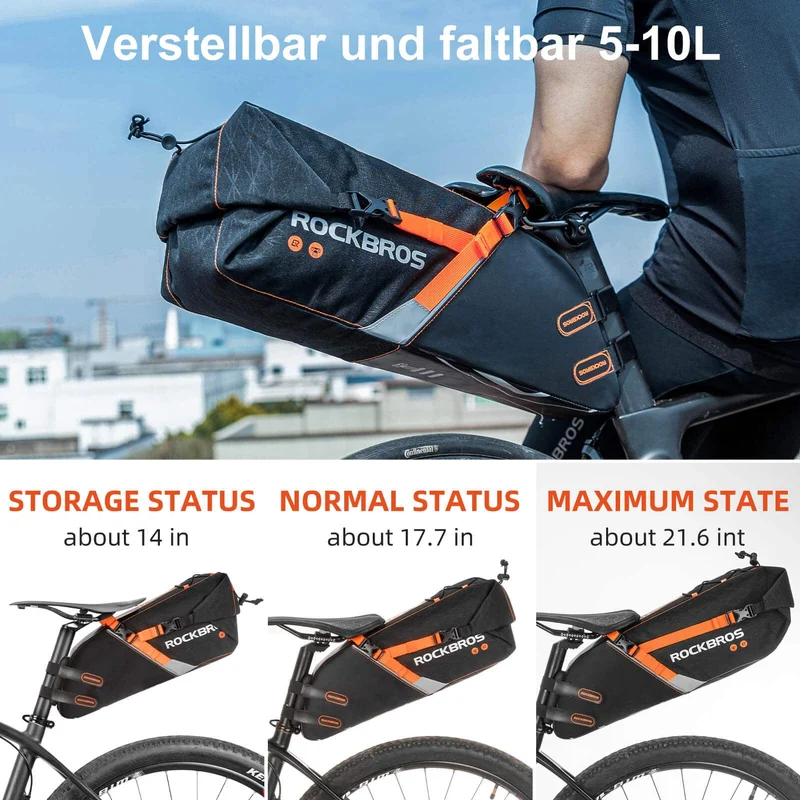 ROCKBROS Satteltas wasdichte Fahrradtas voor MTB Rennrad10L