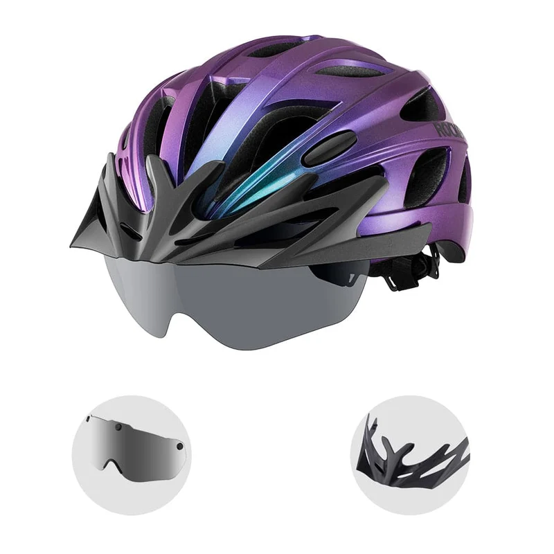 ROCKBROS Fahrradhelm met ingebouwde Magnetbrillen & Visier