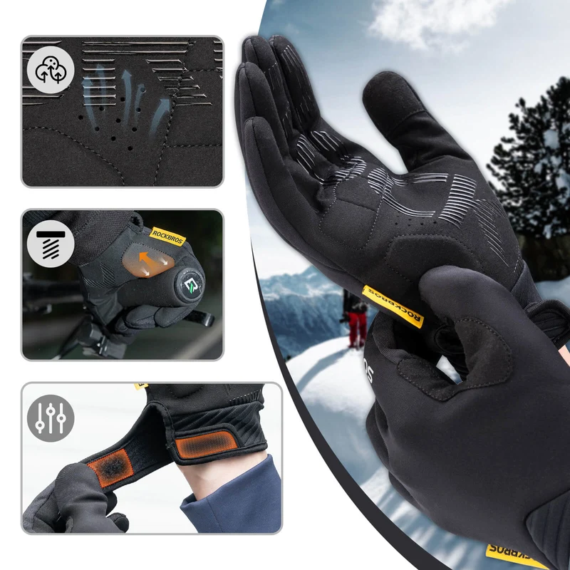 ROCKBROS Fahrradhandscherm met touchscreen met SBR-polstering