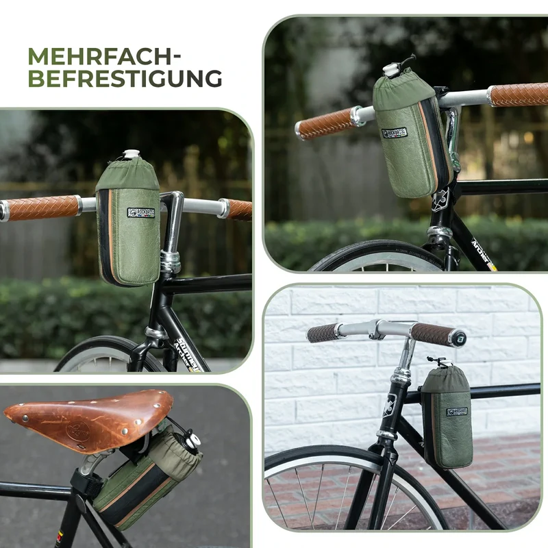 ROAD TO SKY Nachhaltige Fahrrad-Wasserflaschentasche aus recycelten Reifen 0,8L